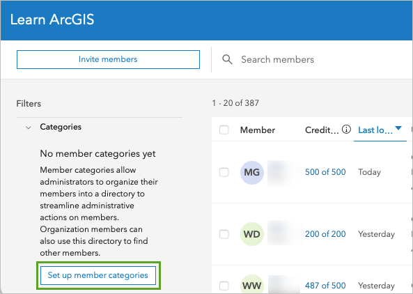 Öffnen Sie die Registerkarte "Mitgliederrollen", um zu sehen, welche Rollen in der Organisation verfügbar sind.