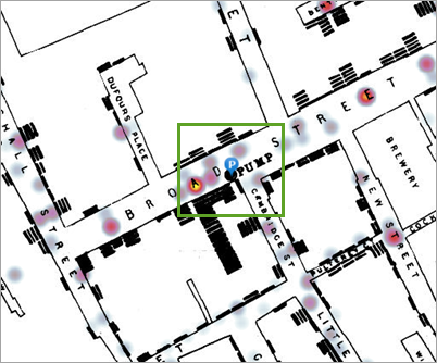 Zentrale Wasserpumpe auf der Karte