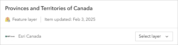 "Provinces and Territories of Canada", Eigentum von Esri Canada