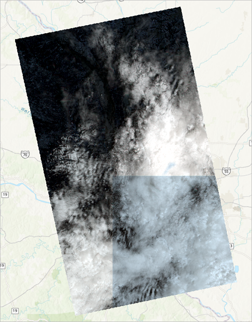 Optische Sentinel-2-Bilddaten nach der Überschwemmung