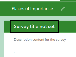 Legen Sie den Survey-Titel fest.