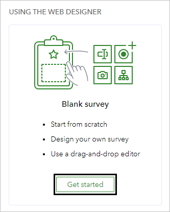 Wählen Sie den leeren Survey aus.