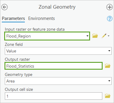 Parameter für "Zonale Geometrie"