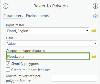 Parameter für "Raster in Polygon"