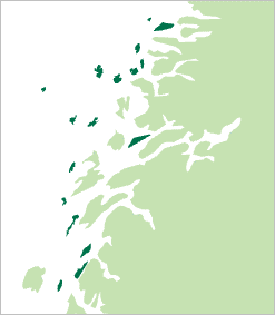 Details der Karte von Norwegen