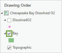 Kontrollkästchen zum Aktivieren des Layers "Bay"