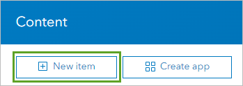 Schaltfläche "Neues Element" auf der Seite "Inhalt"