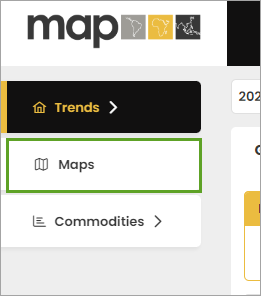 Registerkarte "Maps" auf der Website mit den Daten zum Malaria Atlas Project