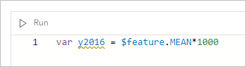 Variable "y2016", definiert durch das Feld MEAN und multipliziert mit 1000.