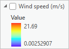 Den Layer "Wind speed (m/s)" deaktivieren