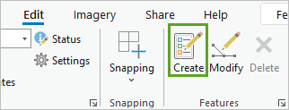 "Erstellen" in der Gruppe "Features" auf der Registerkarte "Bearbeiten"