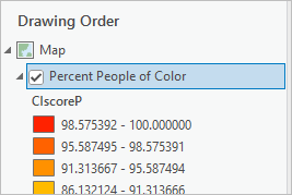 Layer, der in "Percent People of Color" umbenannt wurde