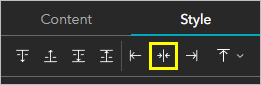 Schaltfläche "Horizontaler Mittelpunkt"