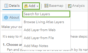 Option "Layer suchen"