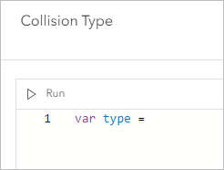 Die erste Hälfte der Zeile für die Variable "type"