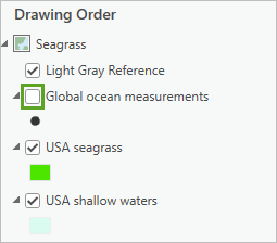 Den Layer "Global ocean measurements" deaktivieren