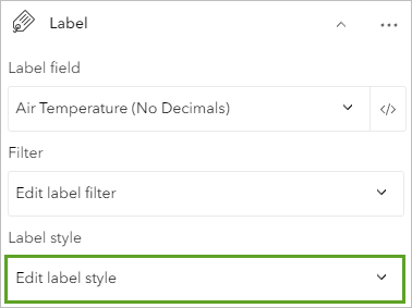 Option "Beschriftungs-Style bearbeiten"