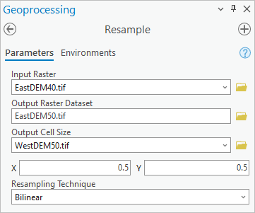 Parameter für "Resampling"