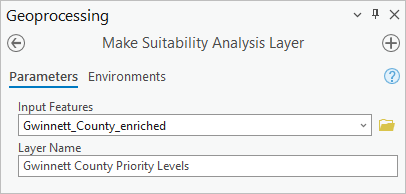 Werkzeug "Eignungsanalyse-Layer erstellen" – Parameter