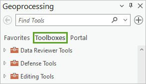 Registerkarte "Toolboxes"