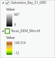 Deaktivierter Layer "Texas_DEM_90m.tif"