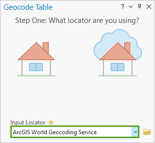 Die Option "ArcGIS World Geocoding Service" auswählen.