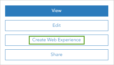 Schaltfläche "Web Experience erstellen"