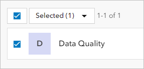 Die Gruppe "Data Quality", die ausgewählt wurde