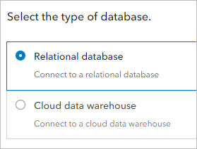 Option "Relationale Datenbank"