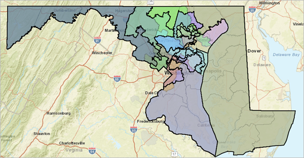PLAN-Datei "111th Maryland Congressional Districts" in Esri Redistricting