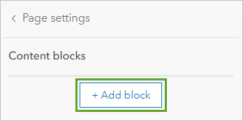 Bereich "Block hinzufügen"