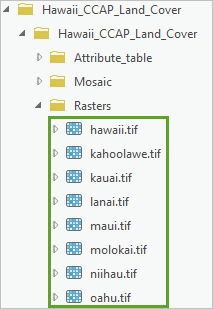 Hawaii-Raster im Ordner "Rasters"