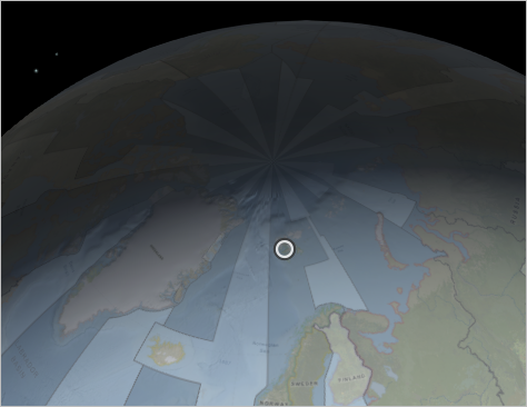 Ansicht verkleinern, um Spitzbergen und den Nordpol zu sehen