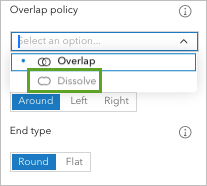 Wählen Sie für "Überlappungsrichtlinie" die Option "Zusammenführen (Dissolve)" aus.