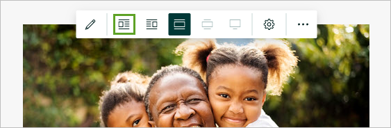 "Unverankert links" für das hinzugefügte Bild "family"