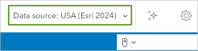 Datenquelle festgelegt auf "USA (Esri 2024)"