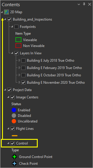 Layer "Control" im Bereich "Inhalt" mit Markierung, wie die neue Anordnung aussehen soll