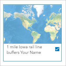 Fügen Sie der Karte den 1-Meilen-Puffer-Layer hinzu.