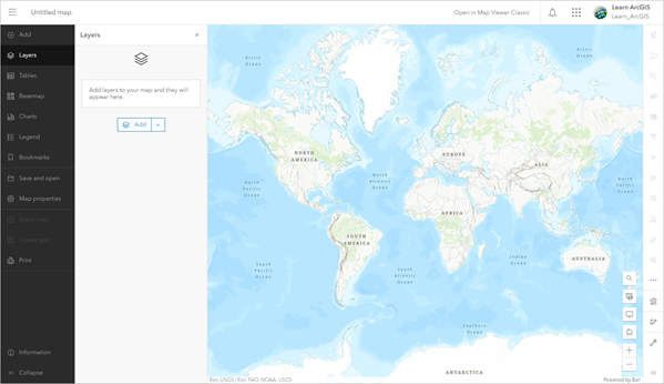 Map Viewer wird geöffnet