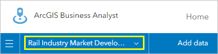 Registerkarte für das Projekt "Rail Industry Market Development" auf dem Menüband