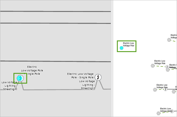 Ausgewählter Mast in Karte und Schema