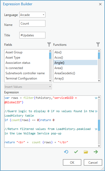 Parameter für "Count" im Ausdruck-Generator