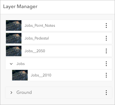 Der Layer "Jobs_2010", der einer neuen Layer-Gruppe hinzugefügt wurde
