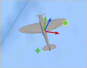 Schaltflächen zum Bearbeiten des 3D-Objekts "Spitfire"