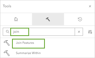 Werkzeug "Features verbinden" im Bereich "Analyse"