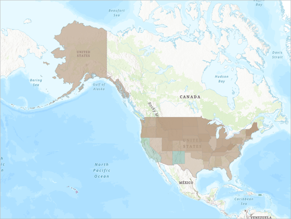 The ACS Race and Hispanic Origin Variables - Boundaries layer added to the map