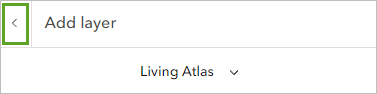 Back arrow on the Add layer pane