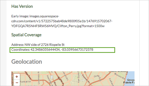 x,y coordinates on the web page for Mama Said Produce