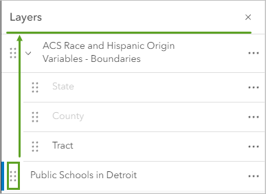 Drag layer order in the Layers pane