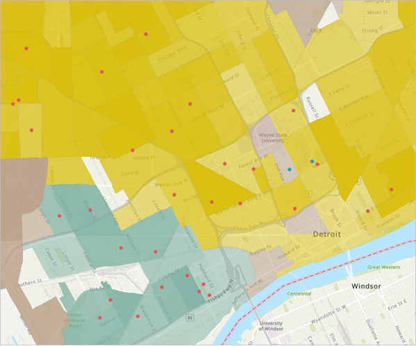 Layers reordered on the map